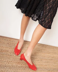 Fashion Soft Pump Leather Rosso Heels