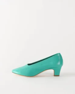 Best Soft Pump Leather Turchese Heels