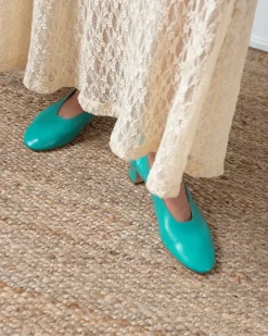 Best Soft Pump Leather Turchese Heels