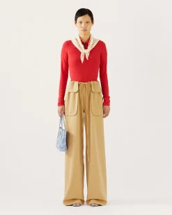 New Sonia Trousers Tencel Blend Suiting Beige Trousers | Tailoring