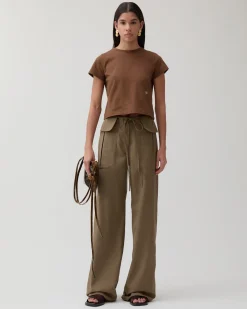 Sale Sonia Trousers Wool Blend Olive Trousers | Tailoring