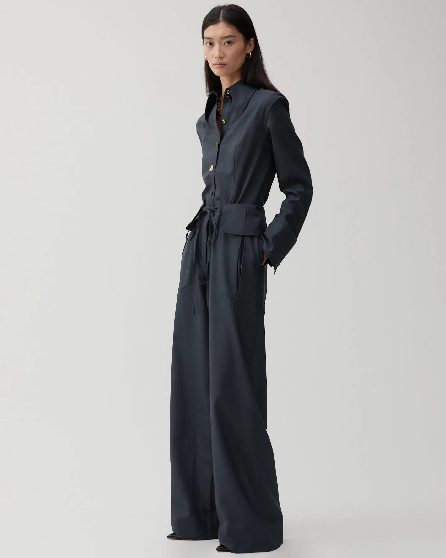 Discount Sonia Trousers Wool Blend Suiting Slate Trousers | Tailoring