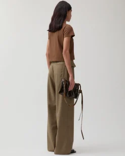 Sale Sonia Trousers Wool Blend Olive Trousers | Tailoring