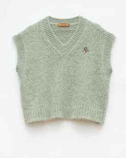 Best Spencer Vest Alpaca Blend Mint Knitwear | Clothing