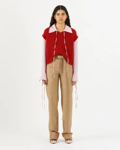 Discount Spencer Vest Alpaca Blend Red Knitwear | Clothing
