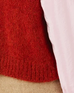 Discount Spencer Vest Alpaca Blend Red Knitwear | Clothing