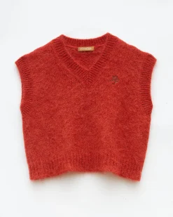 Discount Spencer Vest Alpaca Blend Red Knitwear | Clothing