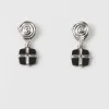 Hot Squiggle Earrings Silver Plated with Black Onyx Earrings
