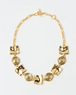 Outlet Squiggle Necklace Gold Plated Necklaces