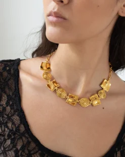 Outlet Squiggle Necklace Gold Plated Necklaces