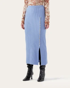 Fashion Suri Skirt Viscose Blend Blue Skirts