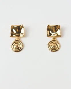 Fashion Swirl Fold Earrings Gold Plated Earrings
