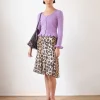 Hot Taylor Skirt Viscose Chiffon Print Beige Skirts | Clothing