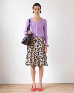 Hot Taylor Skirt Viscose Chiffon Print Beige Skirts | Clothing