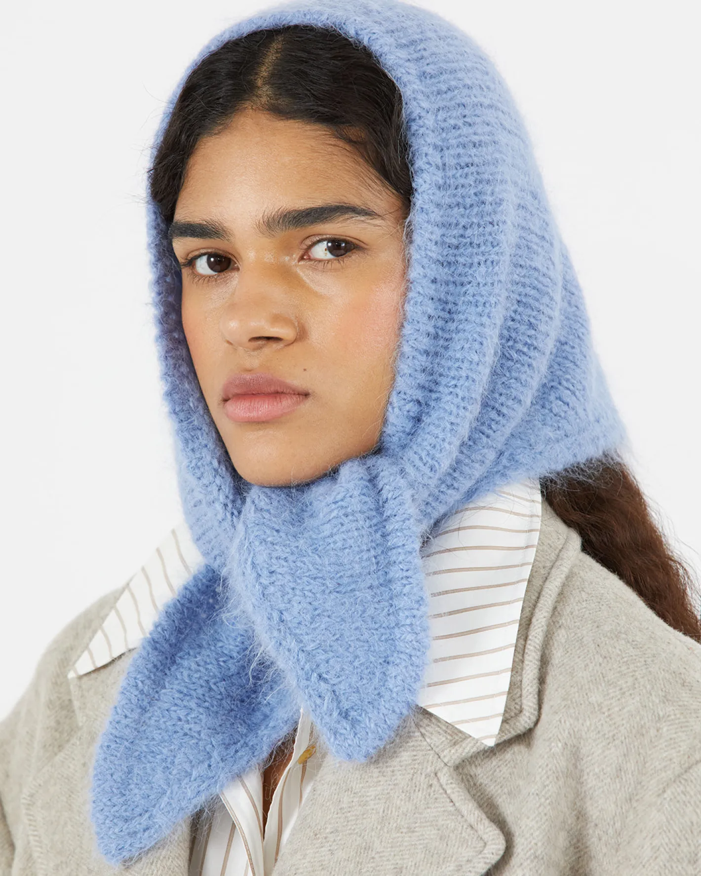 Discount Triangle Scarf Alpaca Blend Blue Hats | Scarves