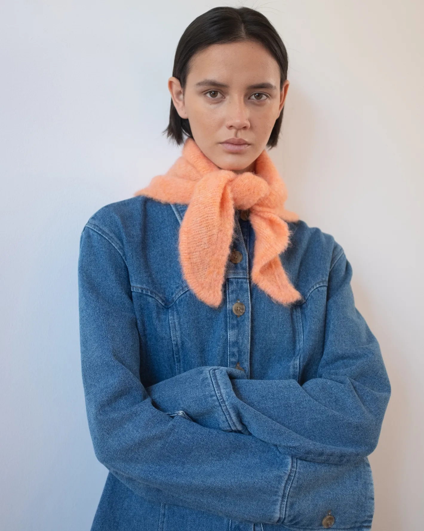Fashion Triangle Scarf Alpaca Peach Hats | Scarves