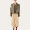 Hot Wells Bomber Jacket Faux Leather Snake Effect Beige Jackets | Jackets