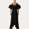 Hot Yuri Dress Viscose Blend Crinkle Black Dresses