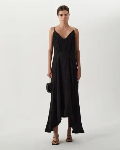 Hot Yuri Dress Viscose Blend Crinkle Black Dresses